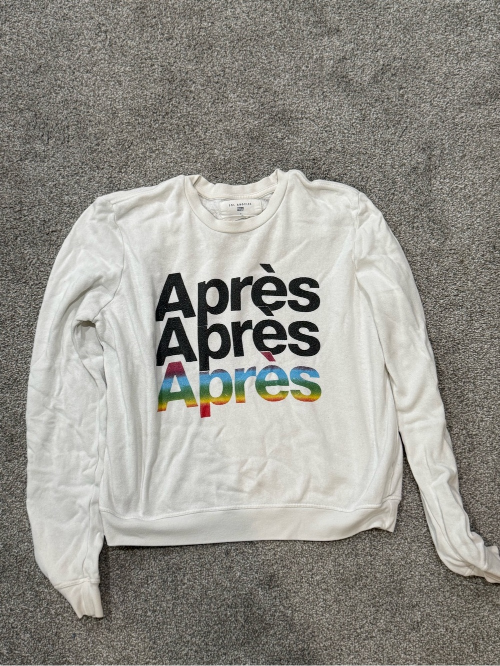 Anthropologie White Sweatshirt with Rainbow Text